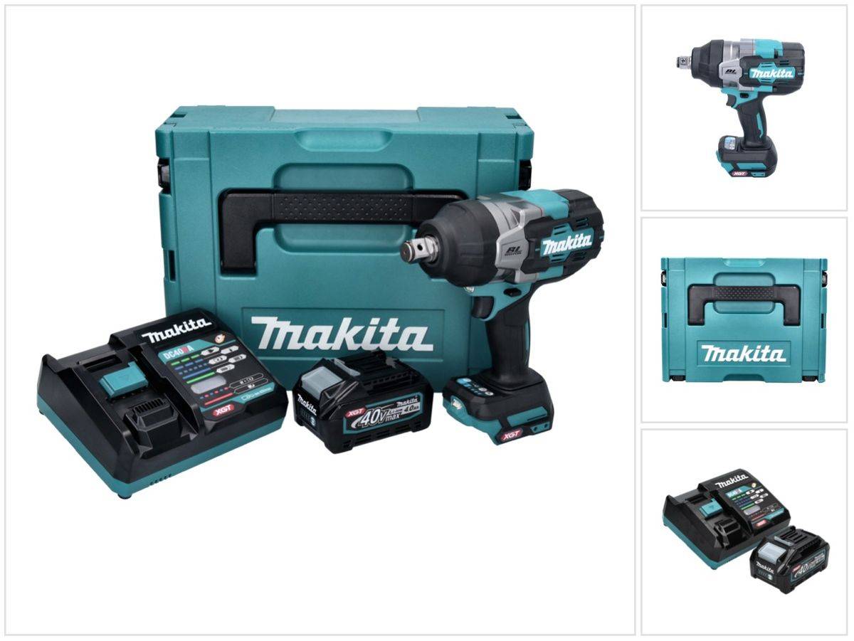 Makita TW 001 GM101 Akku Schlagschrauber 40 V max. 1800 Nm Brushless XGT + 1x Akku 4,0 Ah + Ladegerät + Makpac