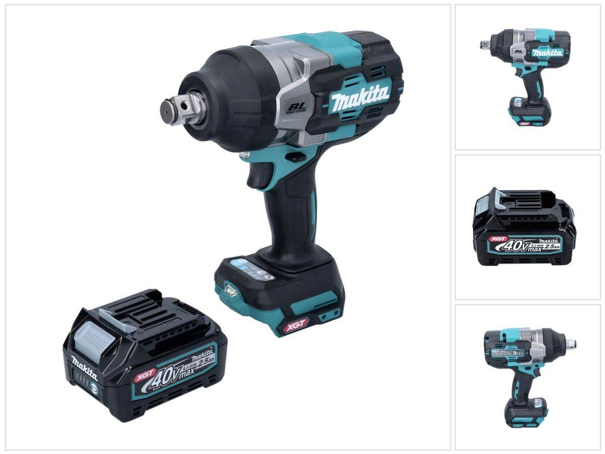 Makita TW 001 GD1 Akku Schlagschrauber 40 V max. 1800 Nm Brushless XGT + 1x Akku 2,5 Ah - ohne Ladegerät