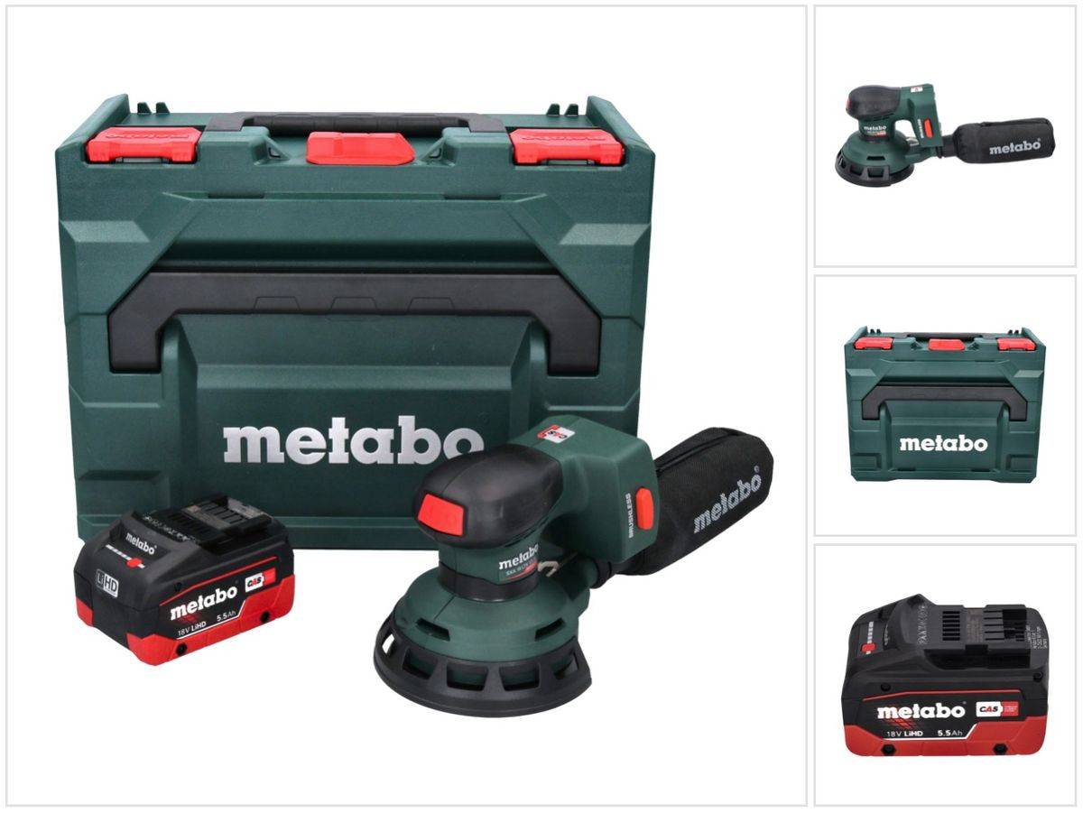 Metabo SXA 18 LTX 125 BL Akku Exzenterschleifer 18 V 125 mm Brushless + 1x Akku 5,5 Ah + metaBOX - ohne Ladegerät