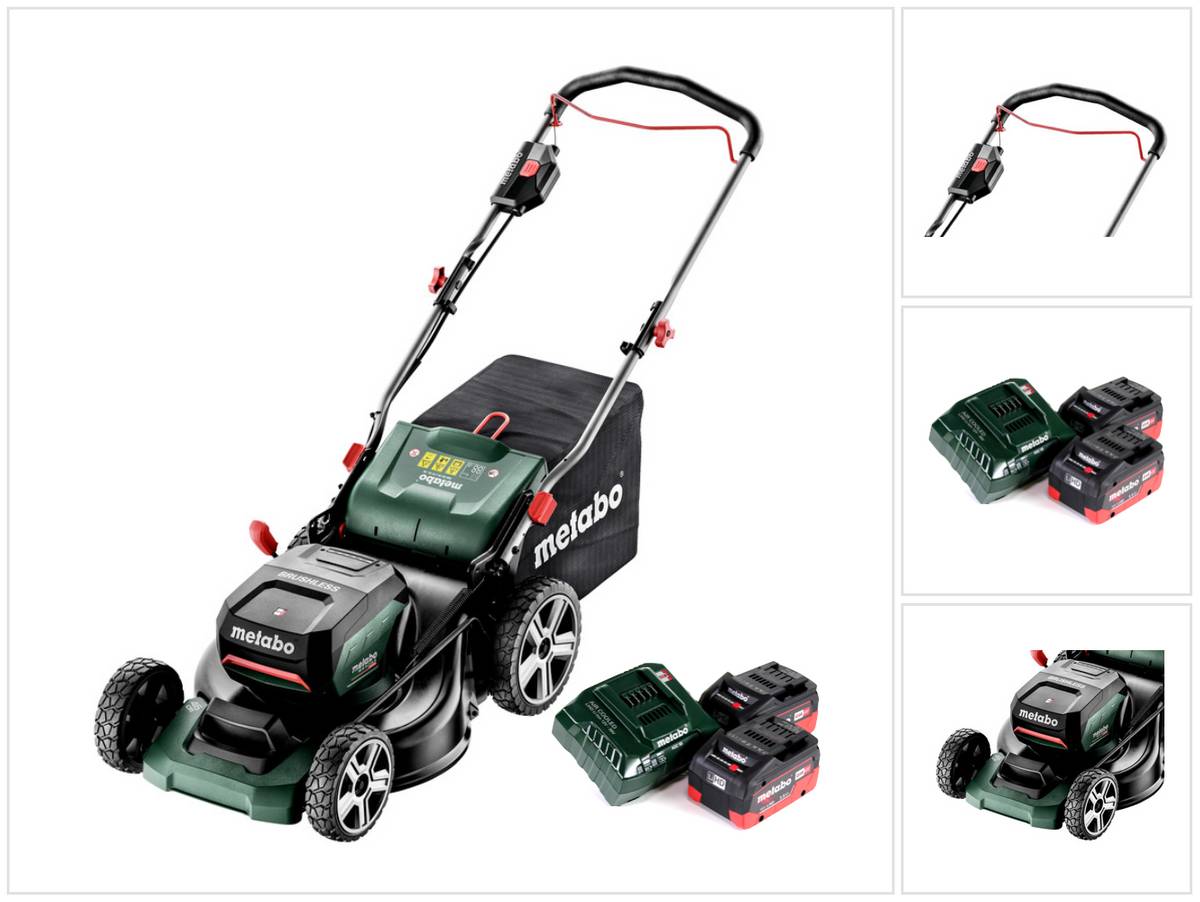 Metabo RM 36-18 LTX BL 46 Akku Rasenmäher 36 V ( 2x 18 V ) 46 cm Brushless + 2x Akku 5,5 Ah + Ladegerät