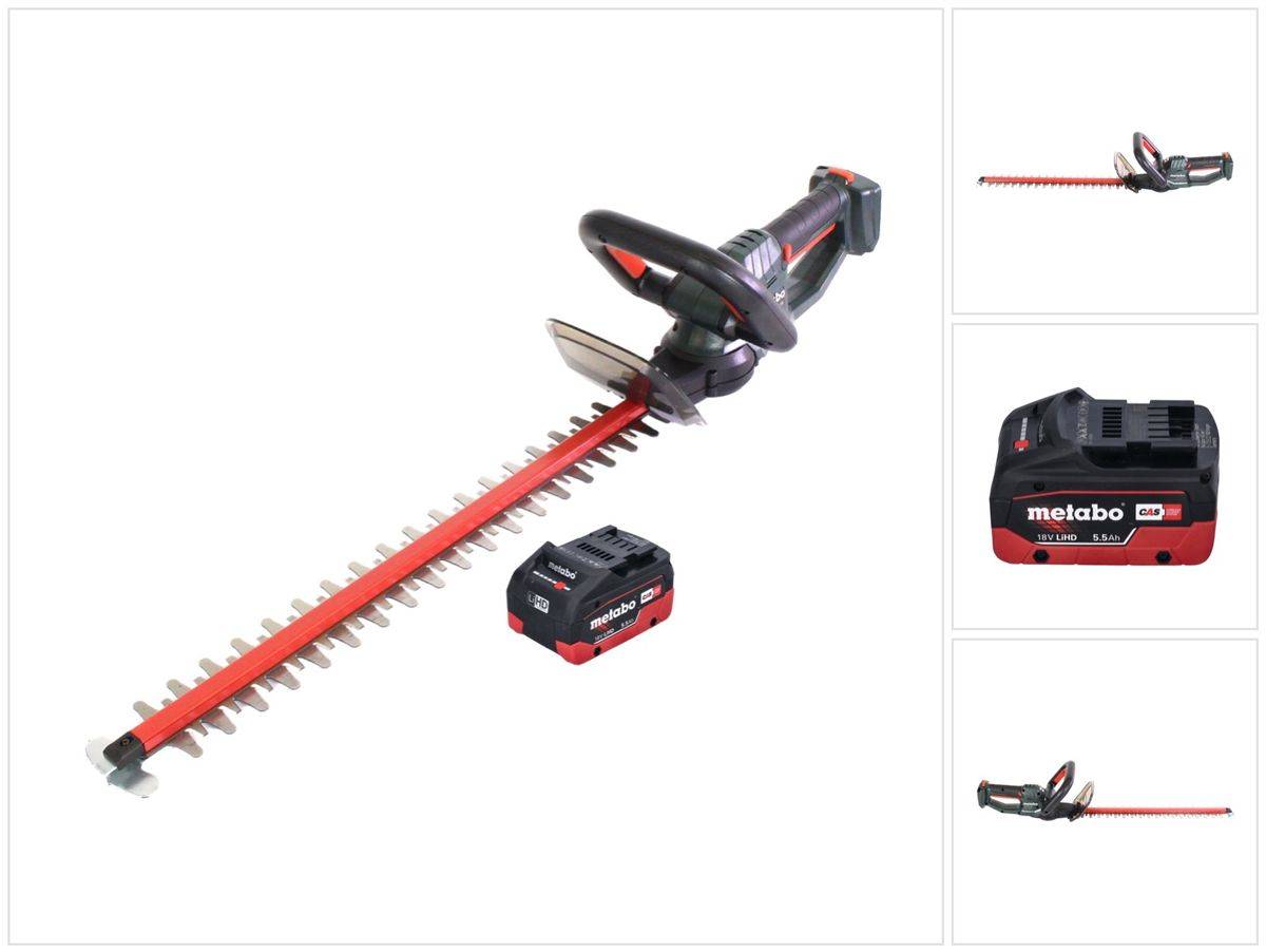 Metabo HS 18 LTX 65 Akku Heckenschere 18 V 63 cm + 1x Akku 5,5 Ah - ohne Ladegerät