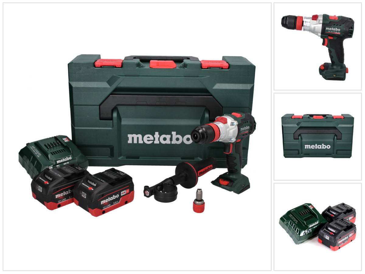 Metabo SB 18 LTX BL Q I Akku Schlagbohrschrauber 18 V 130 Nm Brushless + 2x Akku 5,5 Ah + Ladegerät + metaBOX