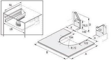 Siphonabdeckung L.300mm silber HETTICH