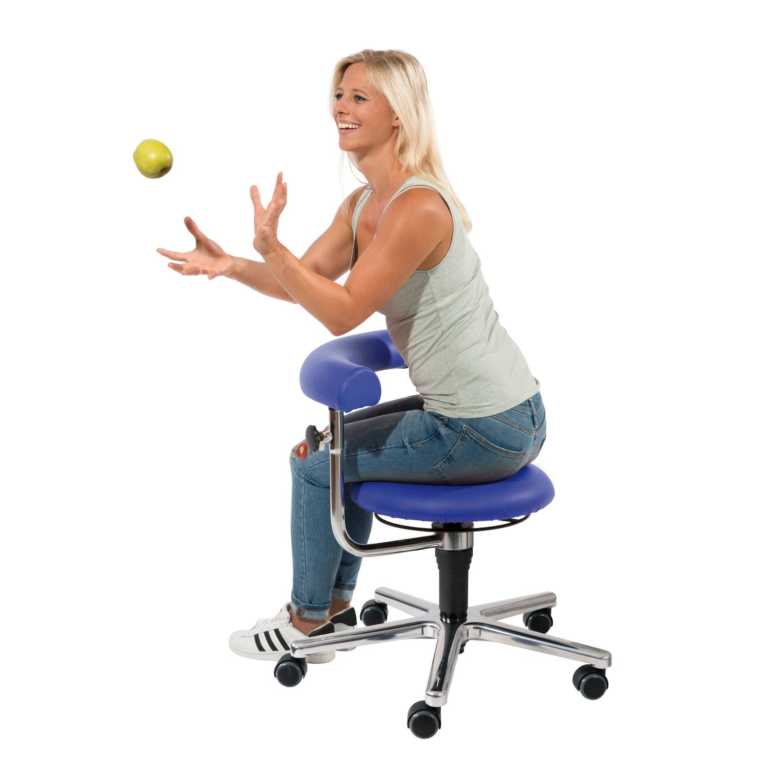 EDUPLAY 110438 Erzieher/in Stuhl, 41-54 cm, Ø 61 x 54 cm, blau