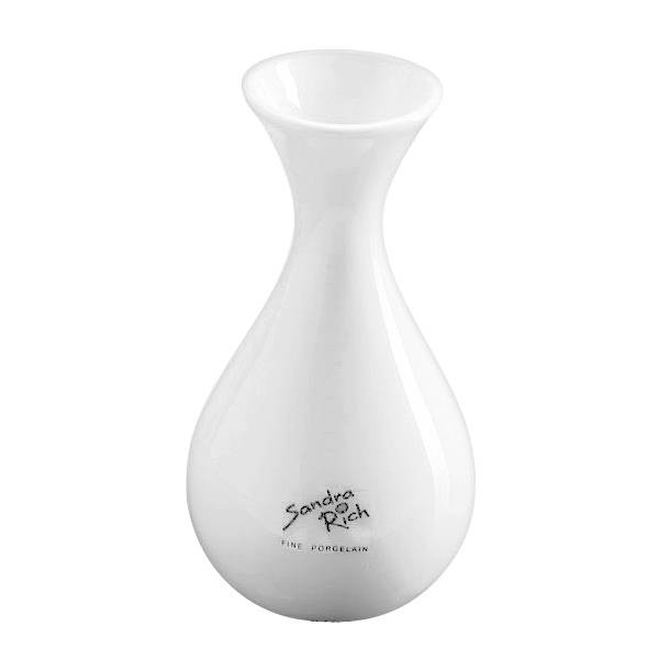 Sandra Rich 53-12 Solo Flaschenvase Ø 6,5 cm, Höhe 13 cm, Porzellan, weiß