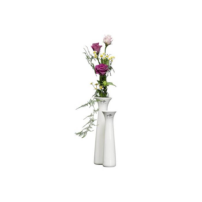 Sandra Rich 153-24 Classy Vase, Ø 6,5 x 24 cm, Porzellan, weiß