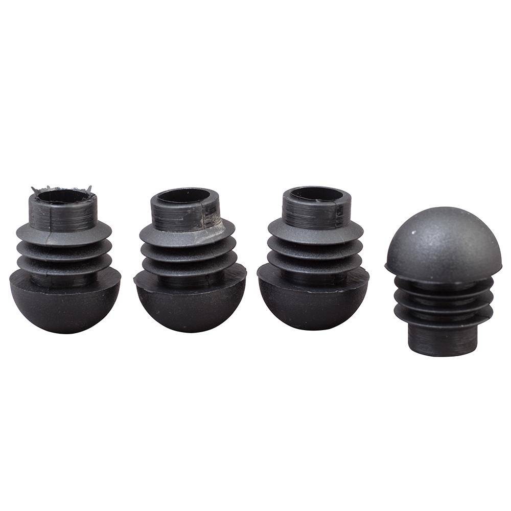 Siena Garden 51480B-18S Fusskappen, 20mm rund für Universal Serie, schwarz, 4-teilig (1 Set)