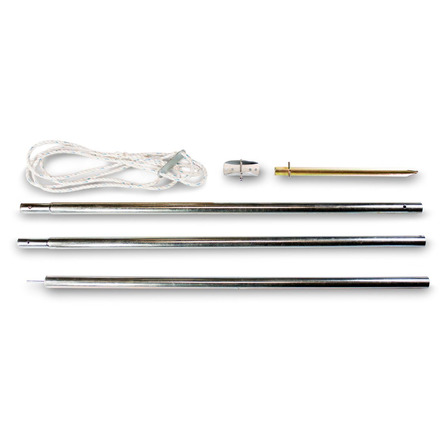 sunprotect 83220 Abspannmast, Montage Zubehör für Sonnensegel Stahlmast, silber, 6-teilig (1 Set)