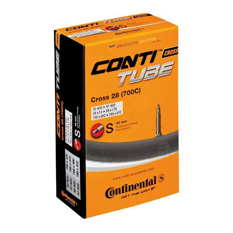 Continental 0181941 28" Schlauch "Cross 28", 700x32/47C (32/47-622), SV 42 mm, schwarz