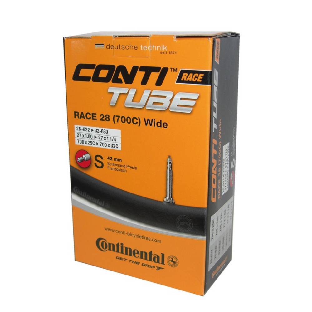 Continental 0181921 28" Schlauch "Race 28 Wide", 700x25/32C (25/32-622/630), SV 42 mm, schwarz