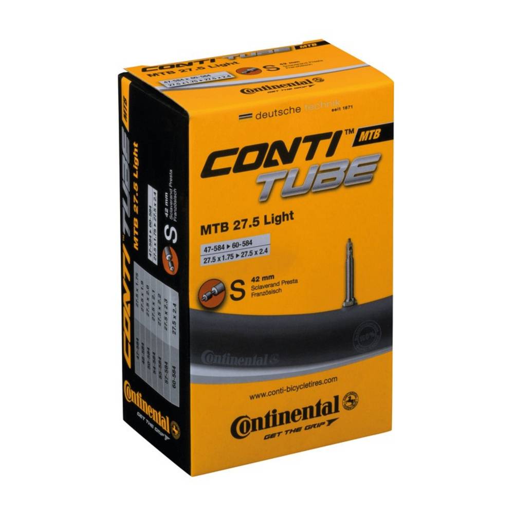 Continental 0182341 27.5" Schlauch "MTB 27.5 light", 27.5x1.75/2.40" (47/62-584), SV 42 mm, schwarz