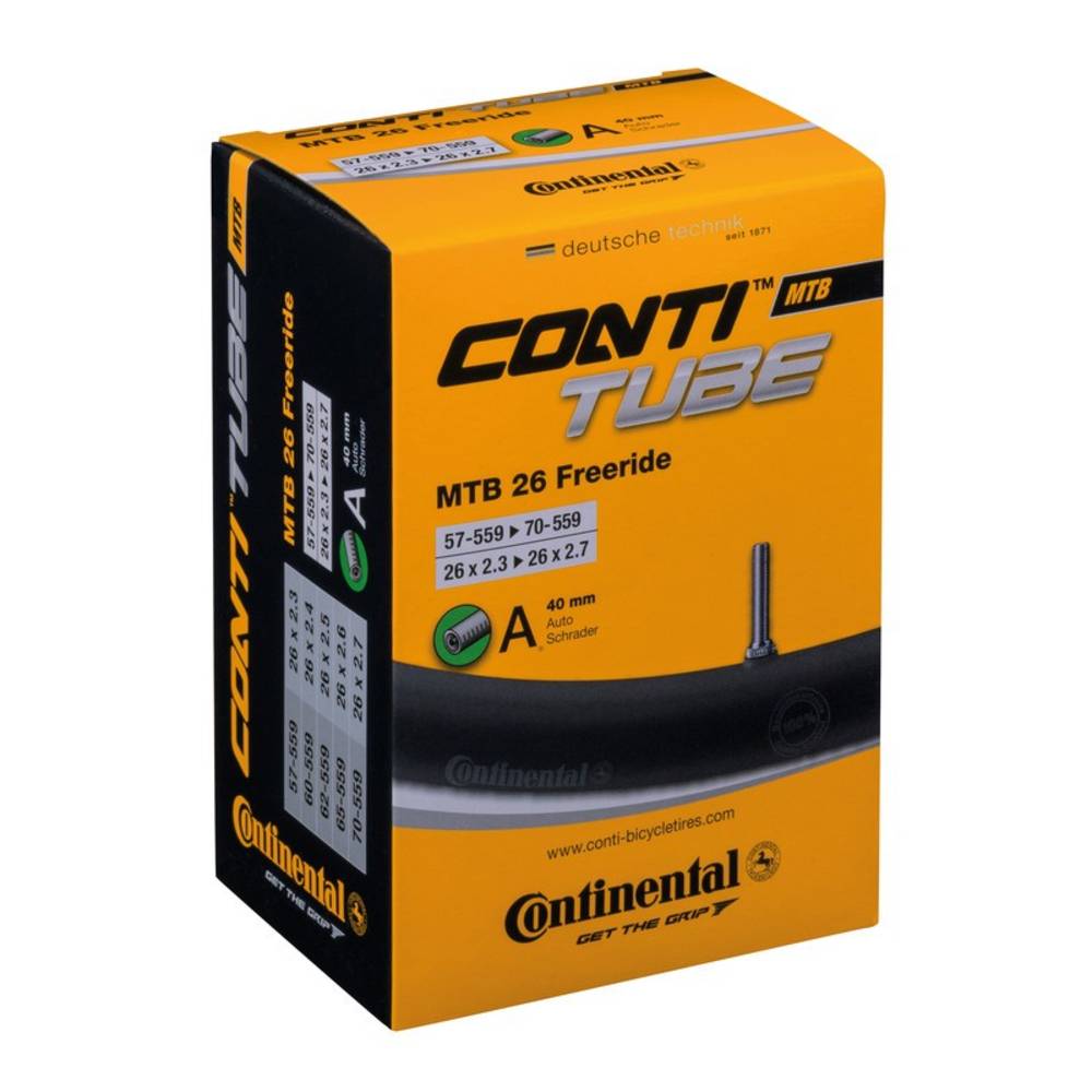 Continental 0181721 26" Schlauch "MTB 26 Freeride", 26x2.30/2.70" (57/70-559), AV 40 mm, schwarz