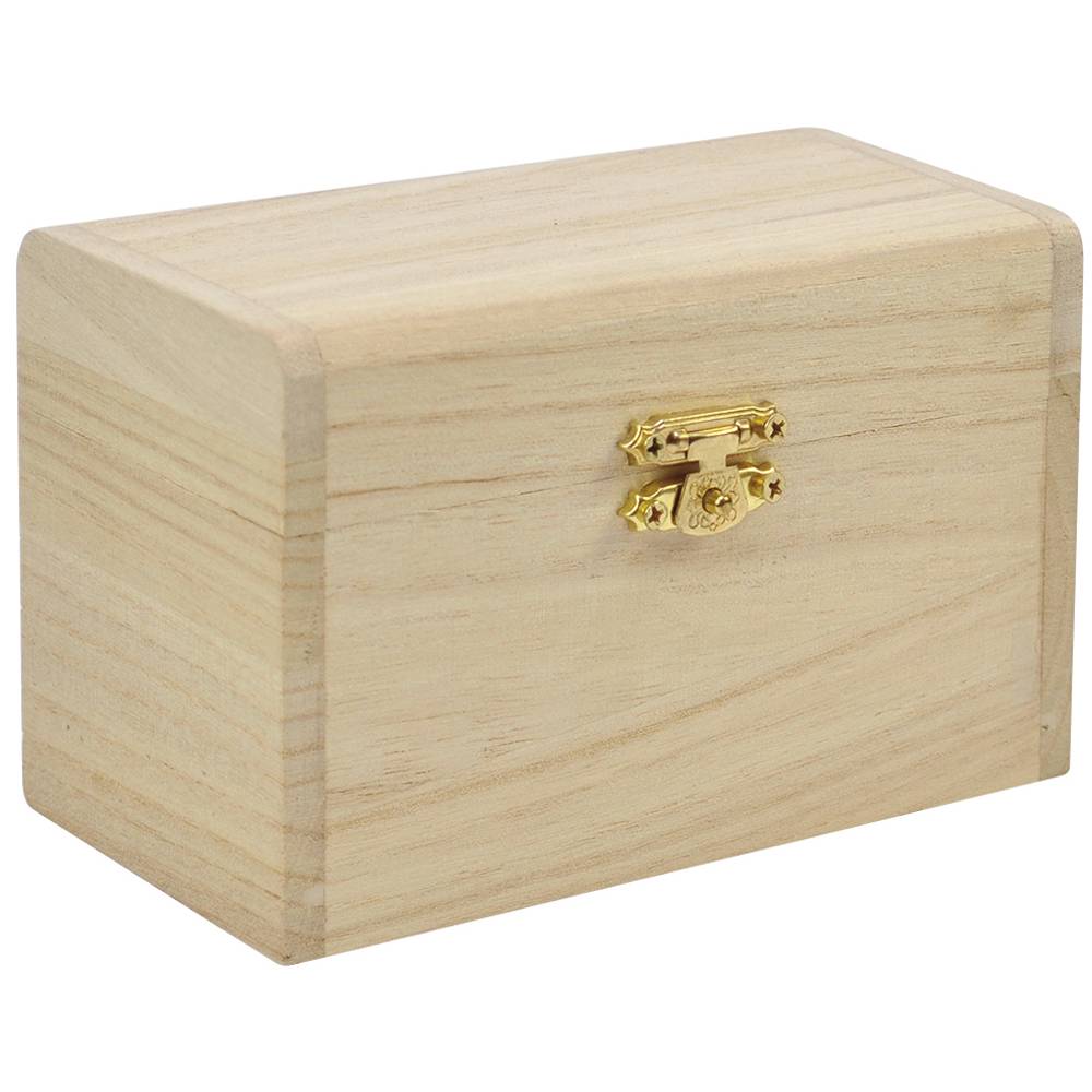 EDUPLAY Schatzkästchen / Schatzkiste zum bemalen, 13 x 8 x 7 cm, Holz, natur