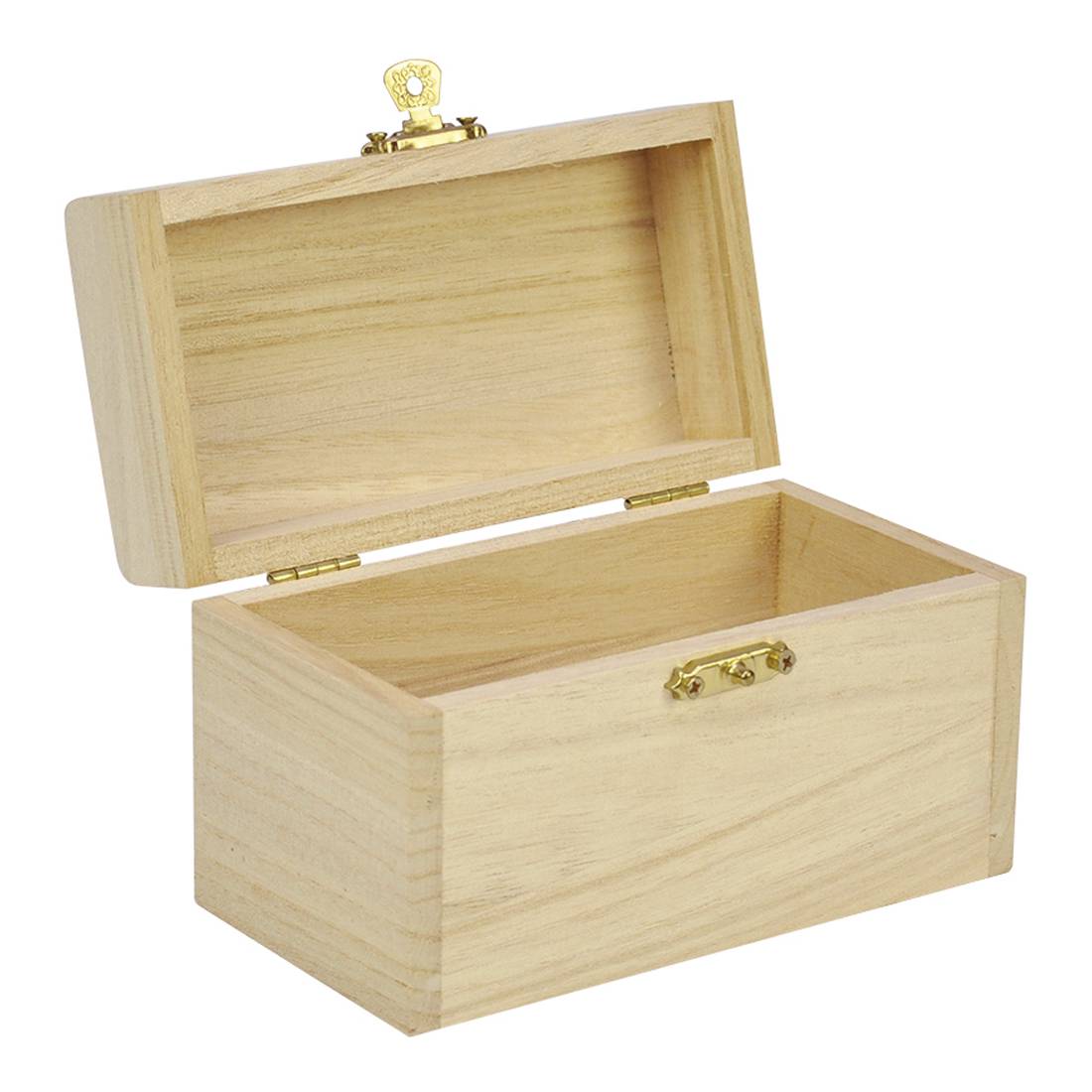 EDUPLAY Schatzkästchen / Schatzkiste zum bemalen, 13 x 8 x 7 cm, Holz, natur