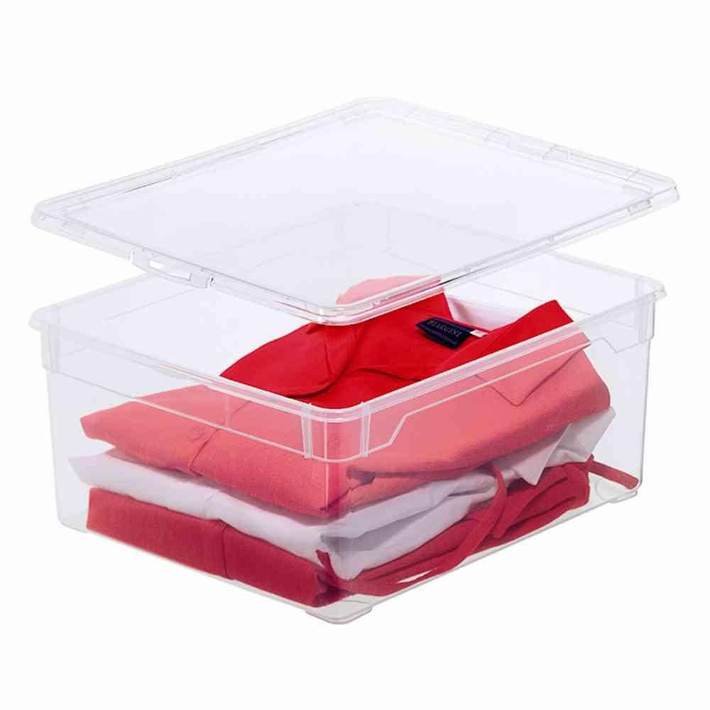 Rotho Aufbewahrungsbox "Clear Box" 9 l mit Deckel, 40 x 33,5 x 8,5 cm