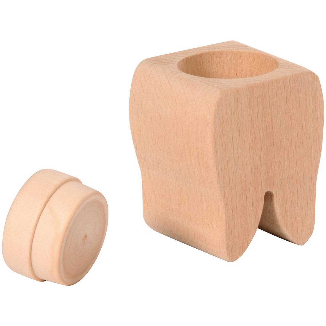 EDUPLAY 210245 Zahndose, Holz, 4 x 4 x 6 cm, natur