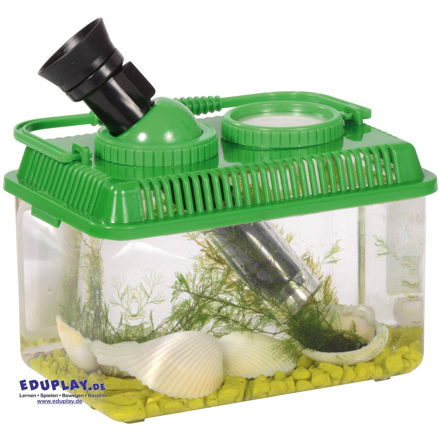 EDUPLAY 150122 Explorer Box, 16 x 9,5 x 10,5 cm, klar/grün/schwarz