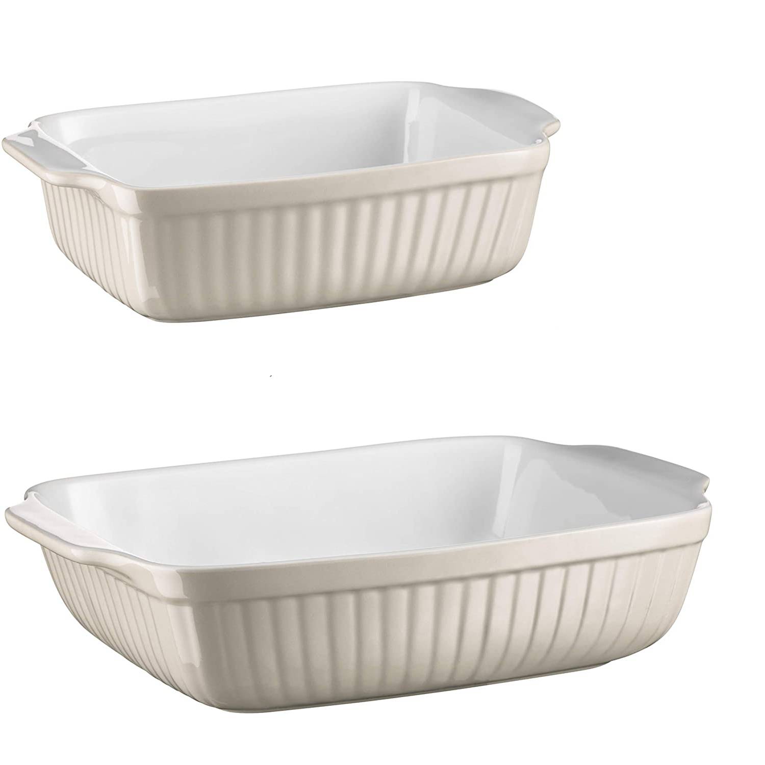 Mäser 931137 Kitchen Time Auflaufform, rechteckig, grau/weiß, 2-teilig (1 Set)