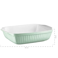 Mäser 931486 Kitchen Time Auflaufform 33 x 24 cm, rechteckig, grün Mäser 931486 Kitchen Time Auflaufform 33 x 24 cm, rechteckig, grün