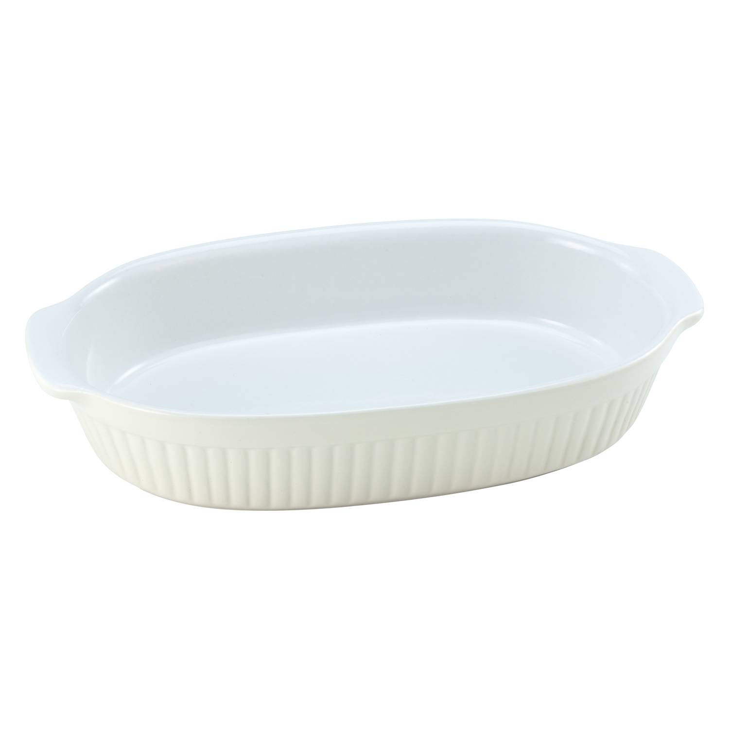 CreaTable 33058 Classic Pastell Kitchen Auflaufform oval, 33,5 x 19 x 5 cm, 1 teilig, creme/weiß