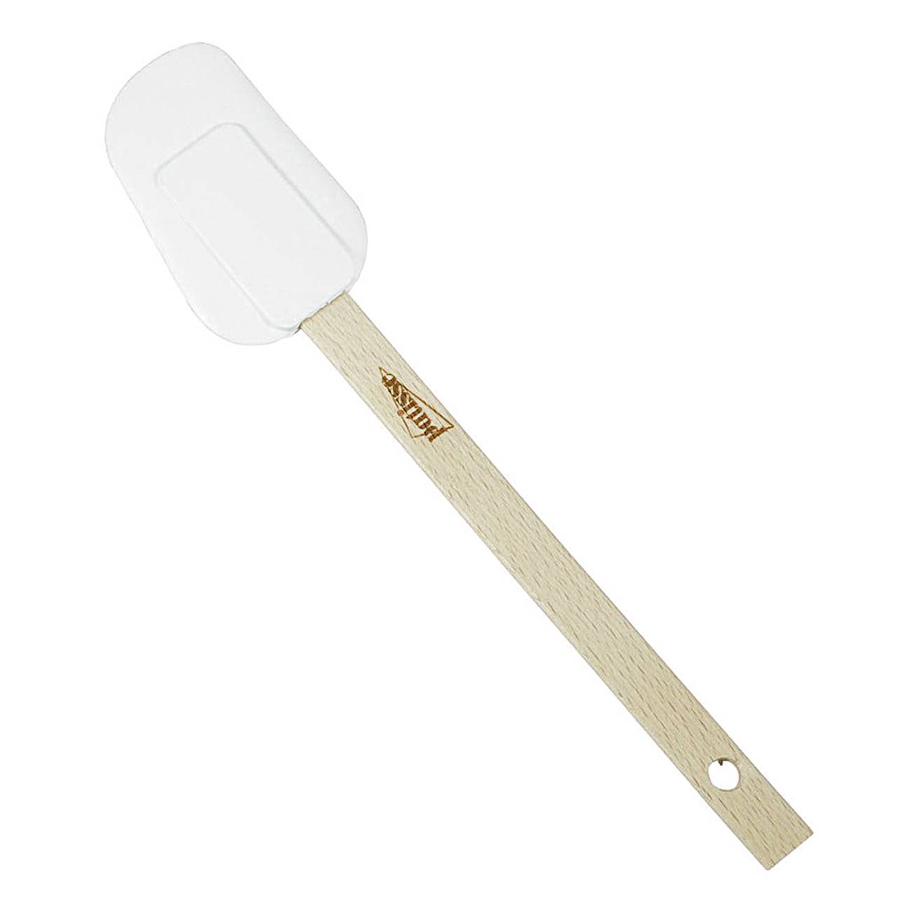 my basics 15411 mb Gummiteigschaber mit Holzstiel, 27 cm, weiß/natur