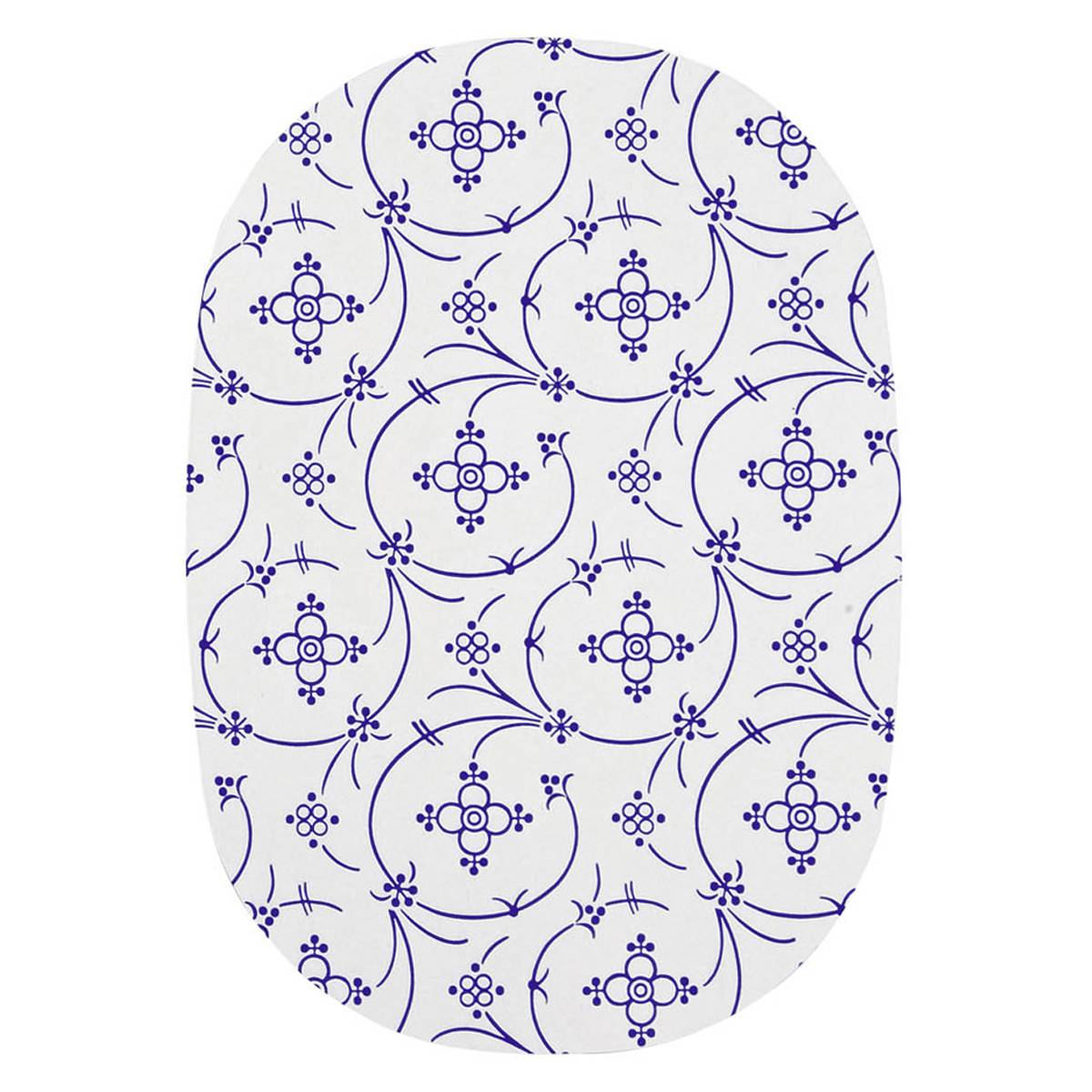 RICOLOR 15076 Frühstücksbrettchen oval Indisch Blau, HPL, 24x17cm, blau/weiß