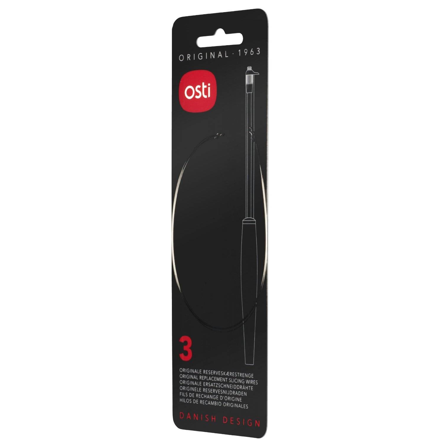 Osti 002 Ersatz-Schneiddraht, für Käseschneider, 23,5 cm, silber (3er Pack)