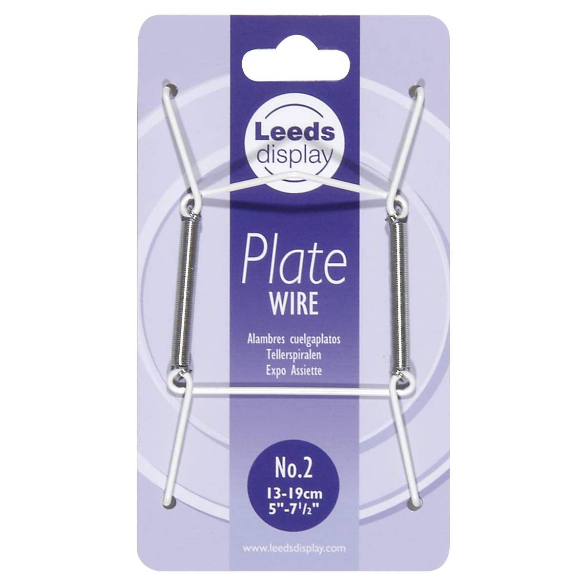 Leeds Display 00420 Teller-Wandhalter, Polychlorid-beschichtete Haltehaken, Gr. 2, 13-19 cm, weiß