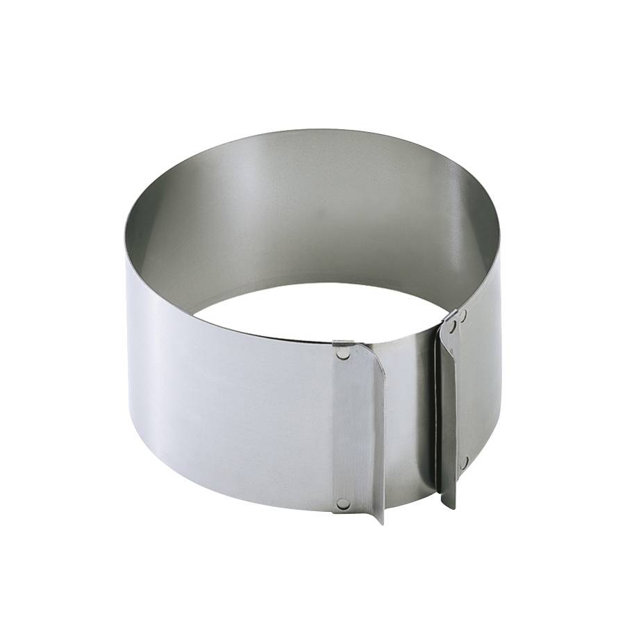 Kaiser 769363 Tortenring aus Edelstahl mit Griffen, Ø 16,5-32 x 7 cm, silber