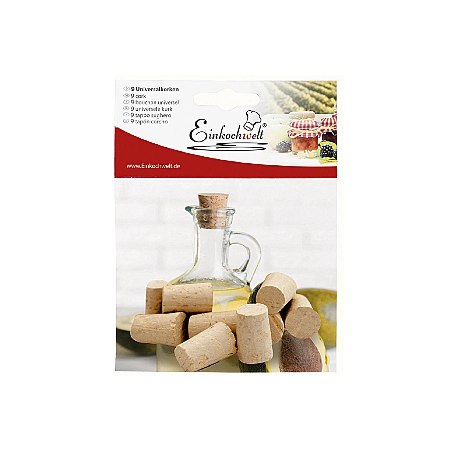 EINKOCHWELT 220spitzmixB9EW Spitzkorken 3 Münd.EKW, natur (9er Pack)
