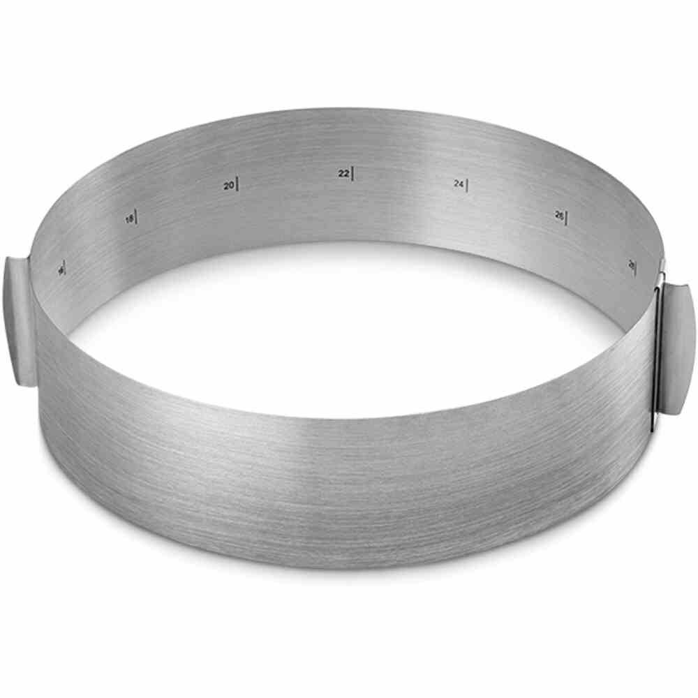 Metaltex 257-715010 Tortenring Viennoise verstellbar, Inox, silber