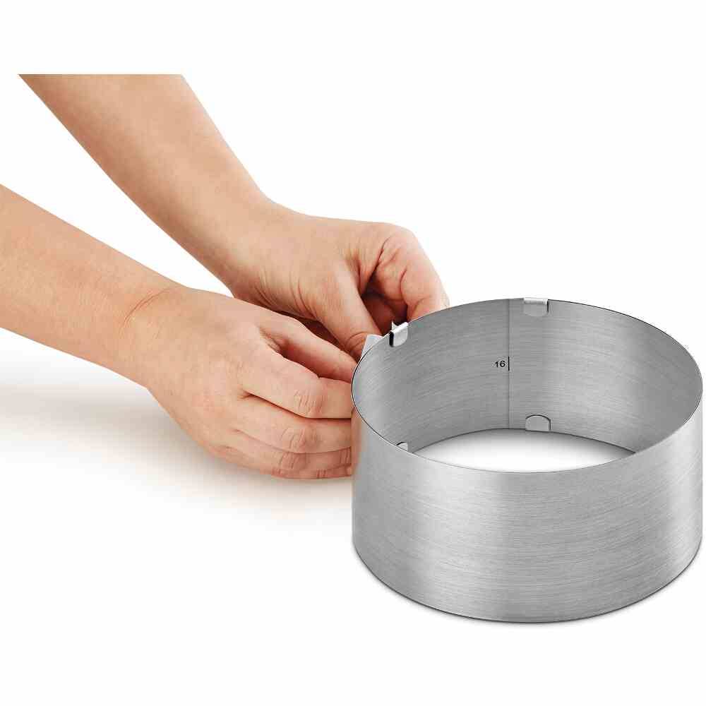 Metaltex 257-715010 Tortenring Viennoise verstellbar, Inox, silber