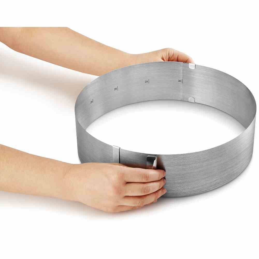 Metaltex 257-715010 Tortenring Viennoise verstellbar, Inox, silber