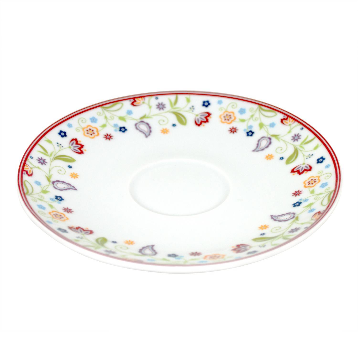 Flirt by R&B 018646 Doppio Shanti Kaffee-Untere, Untertass mit Paisley-Muster, Ø 16 x 2 cm, mehrfarbig