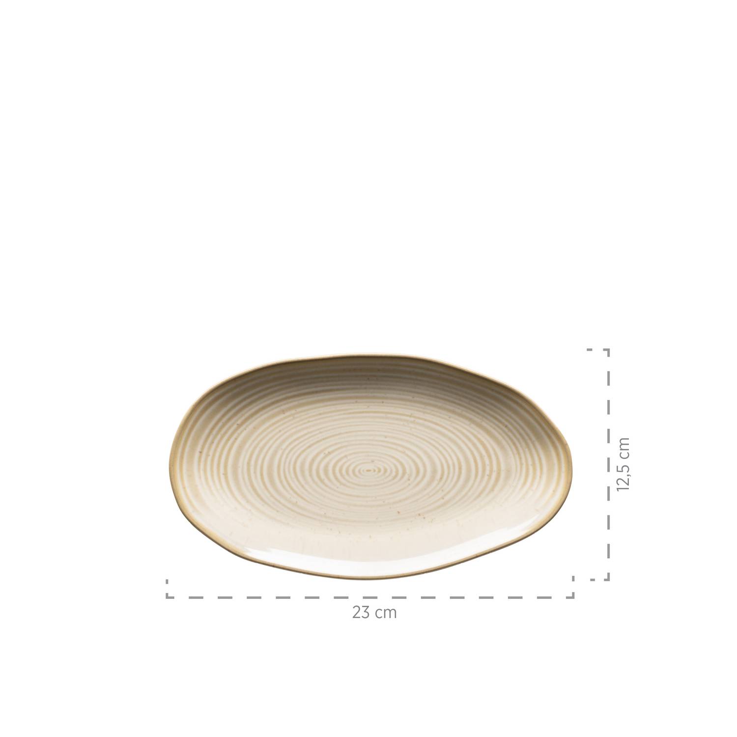 Mäser 931372 Nottingham 3 Servierplatten, Servierteller in 3 Größen im Vintage-Look, Steinzeug, beige, 3-teilig (1 Set)