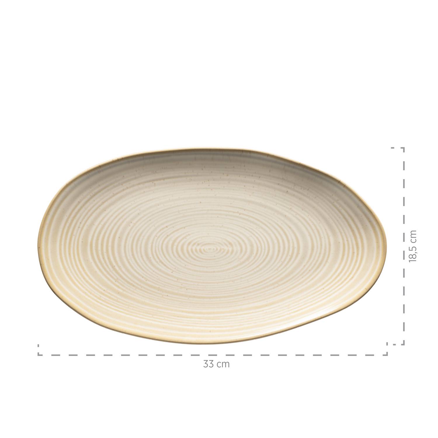 Mäser 931372 Nottingham 3 Servierplatten, Servierteller in 3 Größen im Vintage-Look, Steinzeug, beige, 3-teilig (1 Set)