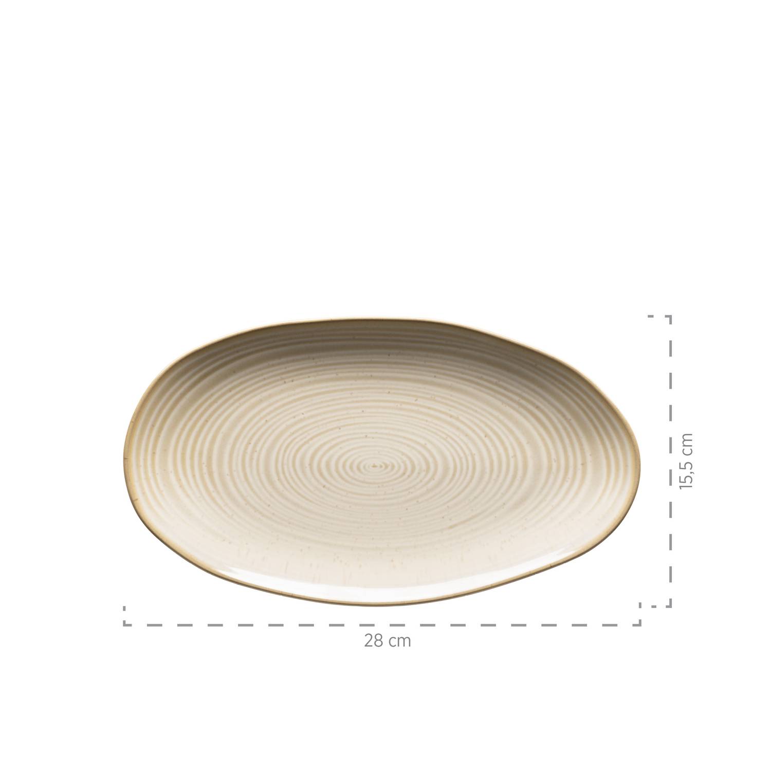 Mäser 931372 Nottingham 3 Servierplatten, Servierteller in 3 Größen im Vintage-Look, Steinzeug, beige, 3-teilig (1 Set)