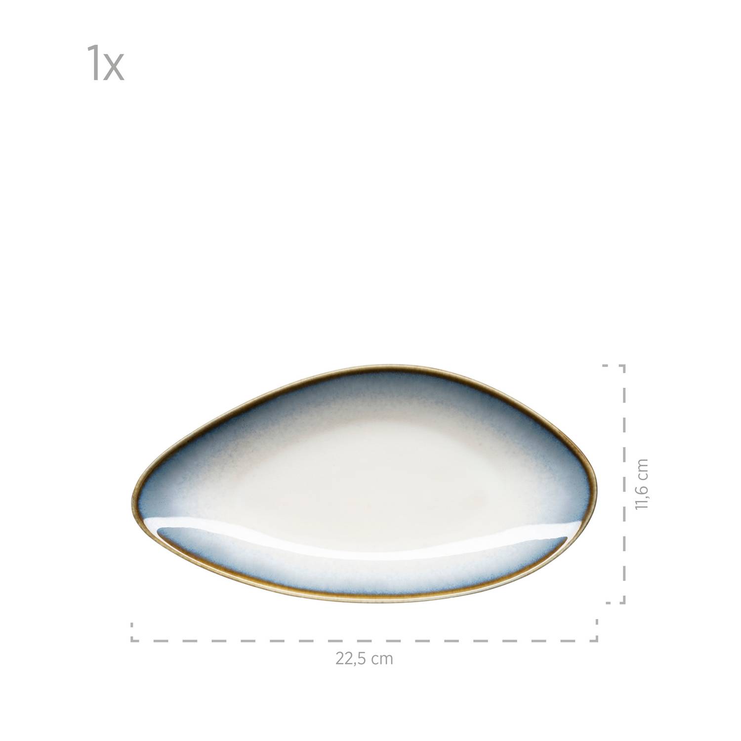 Mäser 931992 La Sinfonia Servierplattenset BLAU, weiß/blau, 3-teilig (1 Set)