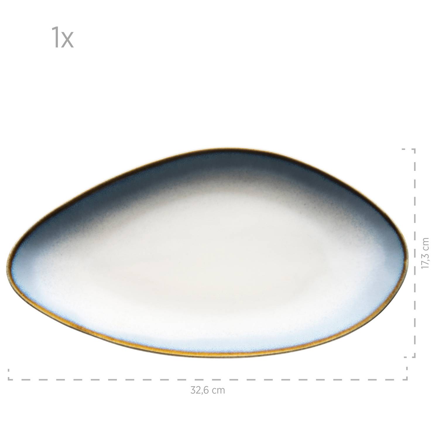 Mäser 931992 La Sinfonia Servierplattenset BLAU, weiß/blau, 3-teilig (1 Set)