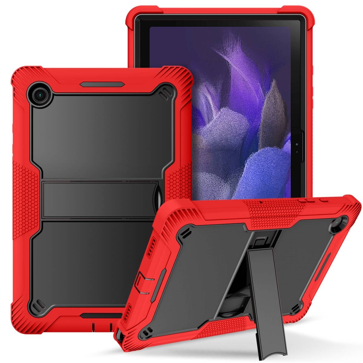 Für Samsung Galaxy Tab A8 2021 X205 X200 aufstellbare Outdoor Hybrid Rot Tablet Tasche Etuis Cover Case Schutz Robust Neu