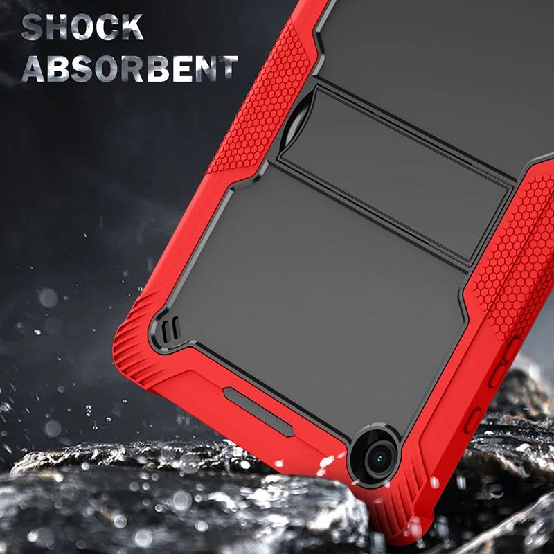Für Samsung Galaxy Tab A8 2021 X205 X200 aufstellbare Outdoor Hybrid Rot Tablet Tasche Etuis Cover Case Schutz Robust Neu
