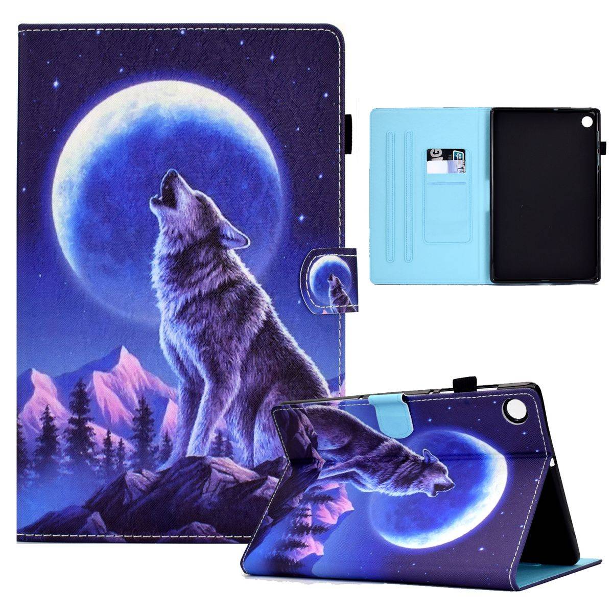 Für Tablet Universelle Motiv Muster Tasche Kunst-Leder Hülle Etuis Cover Schutz Case Zubehör