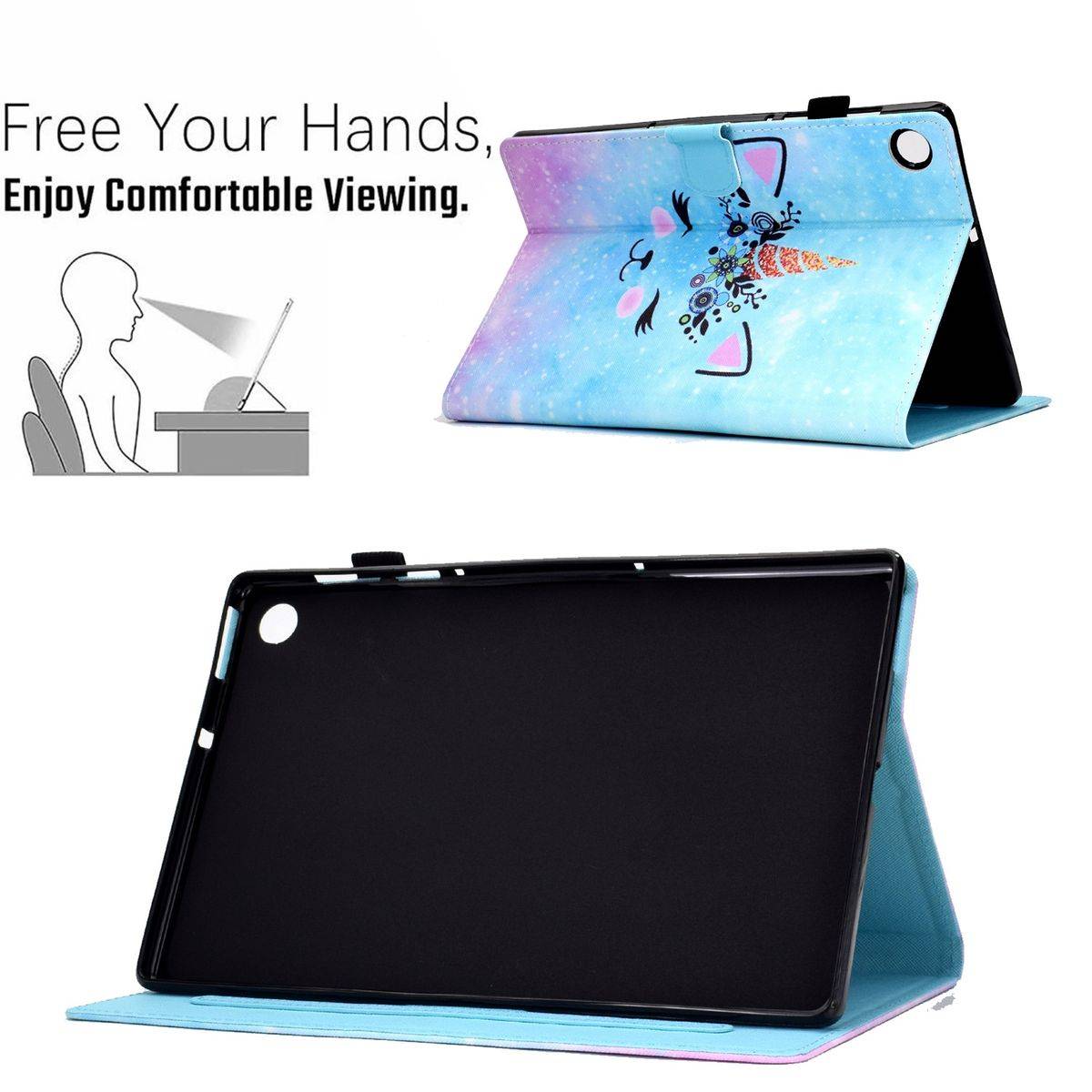 Für Samsung Galaxy Tab A8 2021 X205 X200 Design Motiv 4 Kunstleder Hülle Cover Tablet Tasche Case Neu