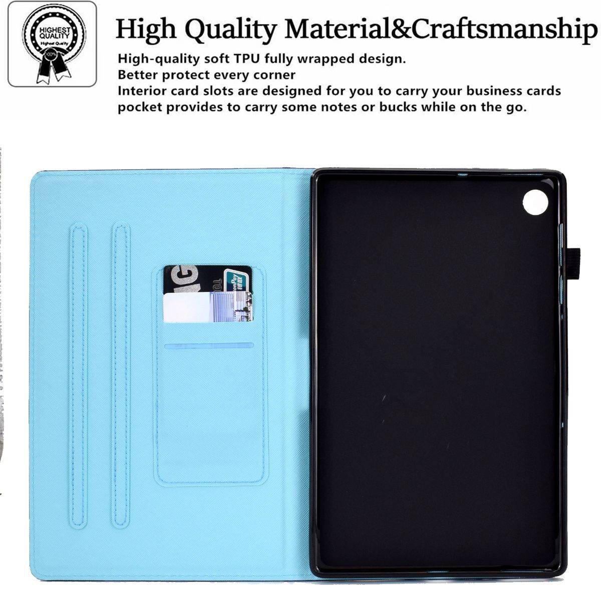 Für Samsung Galaxy Tab A8 2021 X205 X200 Design Motiv 4 Kunstleder Hülle Cover Tablet Tasche Case Neu