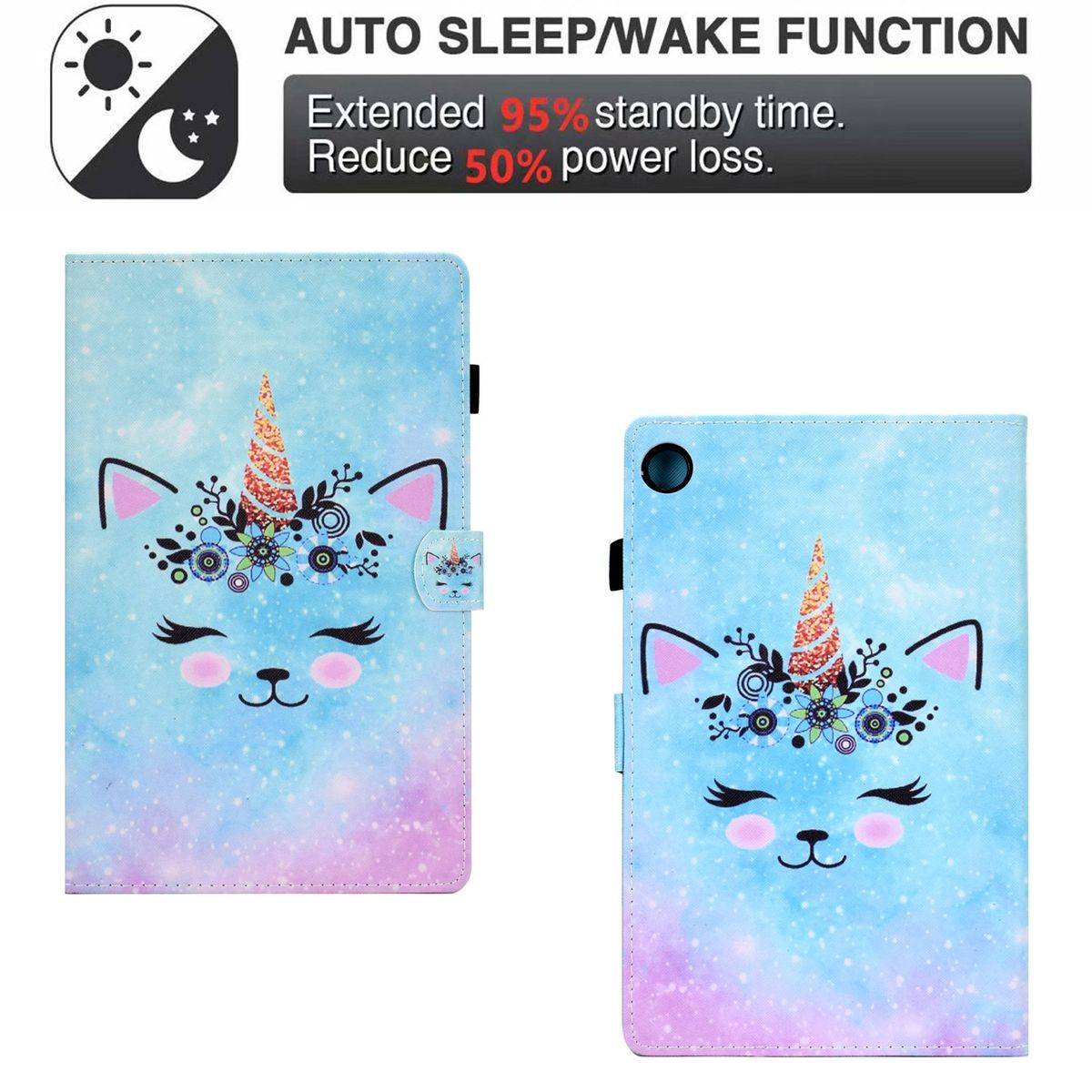Für Samsung Galaxy Tab A8 2021 X205 X200 Design Motiv 4 Kunstleder Hülle Cover Tablet Tasche Case Neu