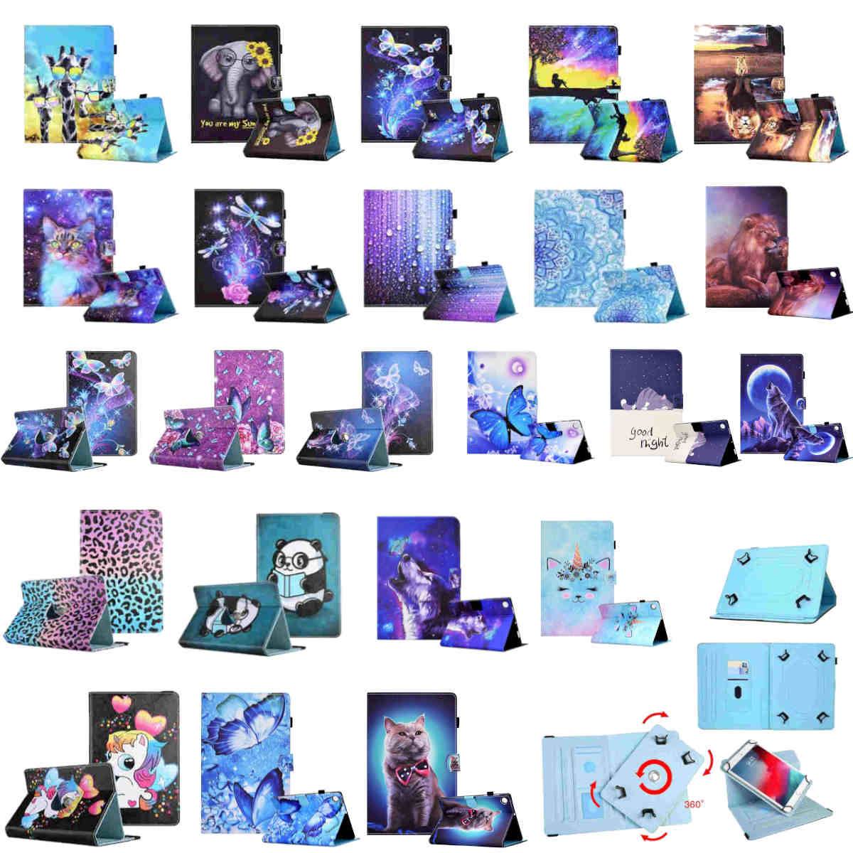 Für Tablet Universelle Motiv Muster Tasche Kunst-Leder Hülle Etuis Cover Schutz Case Zubehör