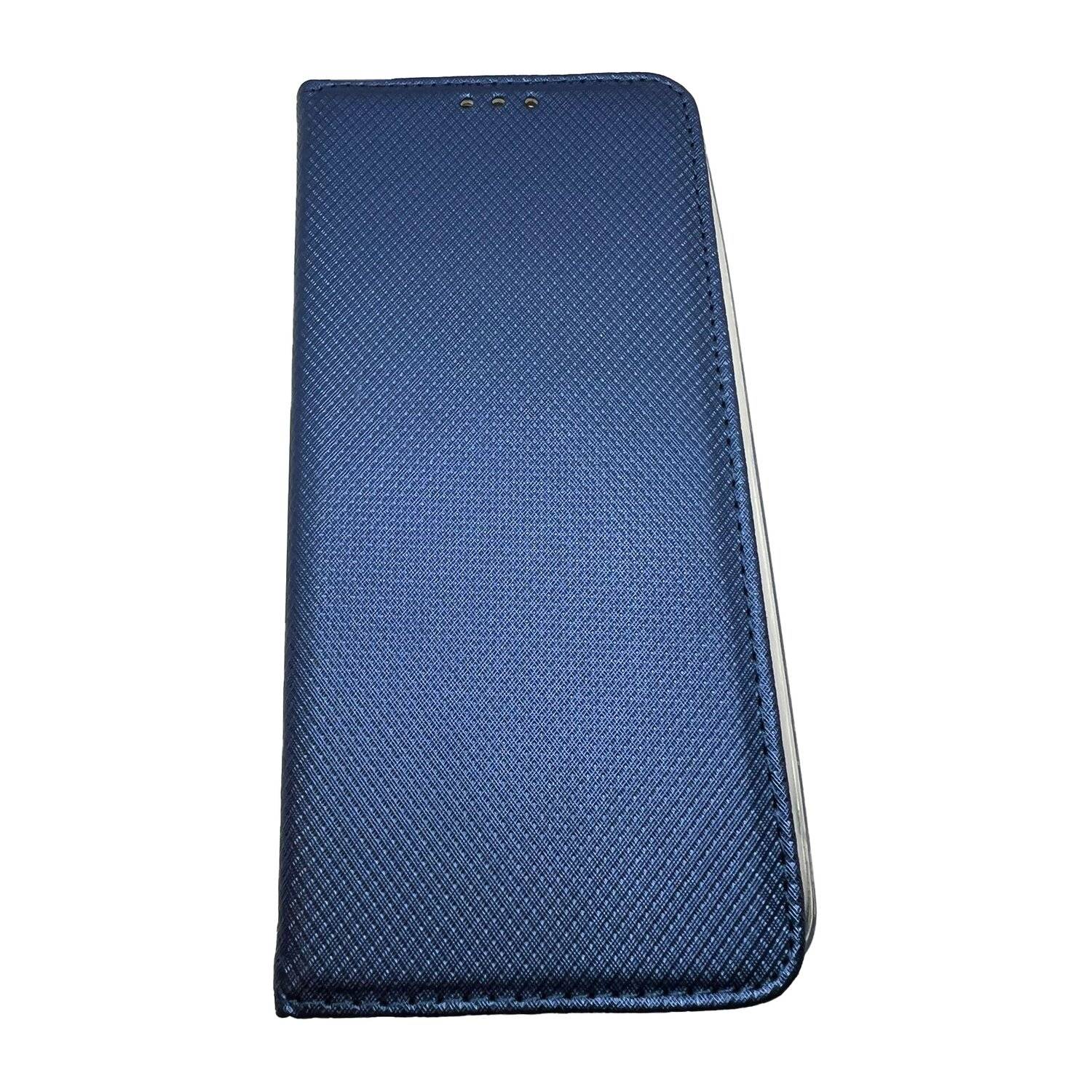 Elegante Buch-Tasche Hülle Smart Magnet kompatibel mit MOTOROLA MOTO G60 Leder Optik Wallet Book-Style Cover Blau