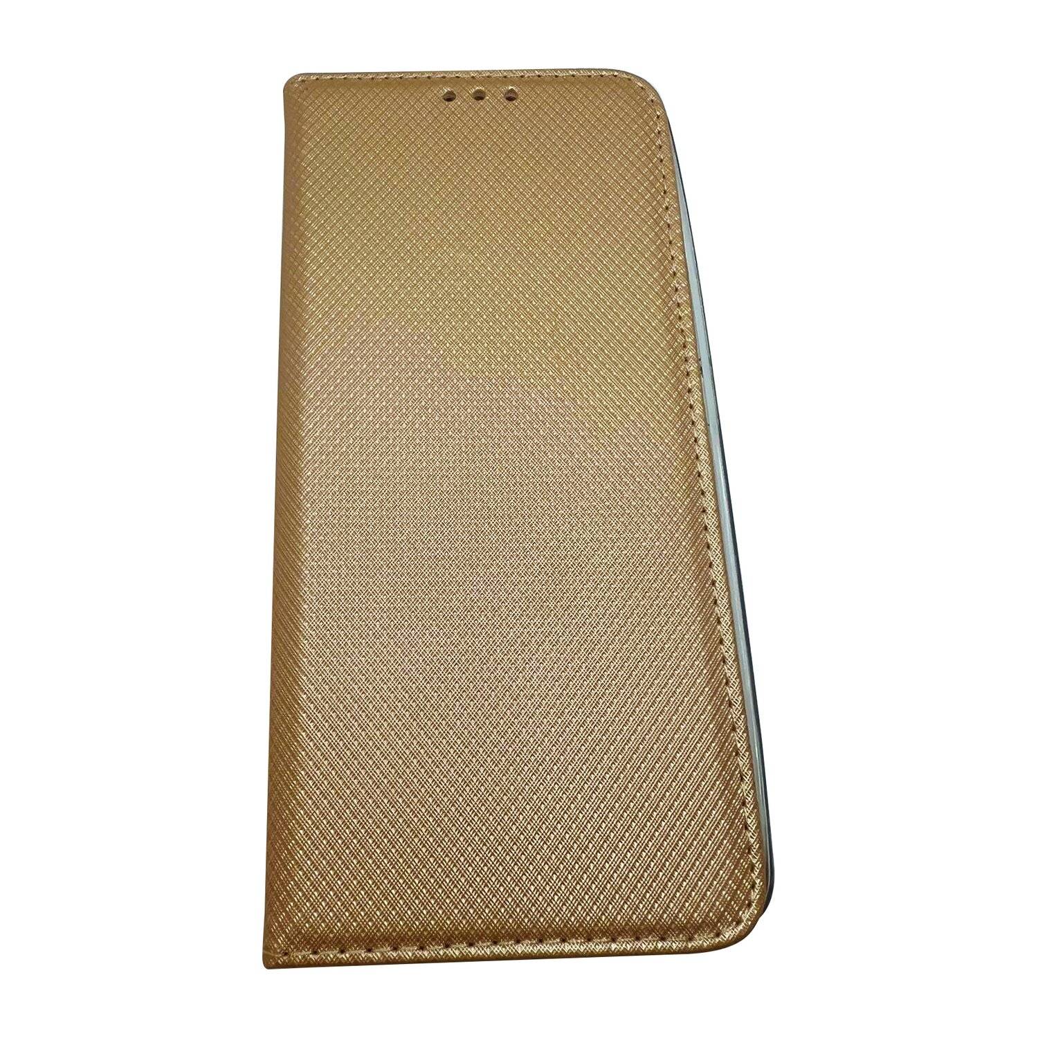 Elegante Buch-Tasche Hülle Smart Magnet kompatibel mit MOTOROLA MOTO G60 Leder Optik Wallet Book-Style Cover Gold