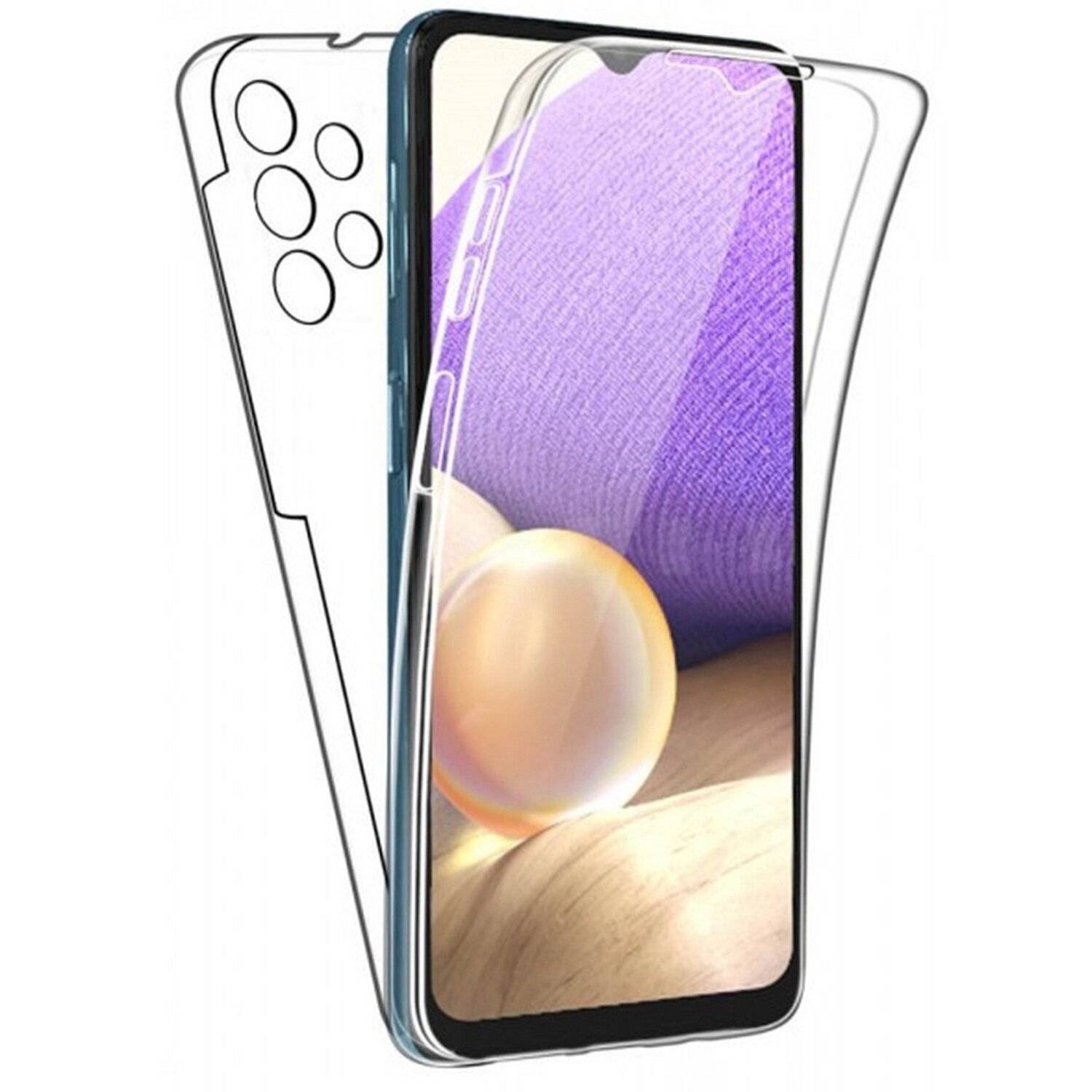 TPU 360° Rundum Full Body SchutzHülle für Samsung Galaxy S22 Plus (SM-906B) Silikon Hülle Etui Case Cover in Transparent
