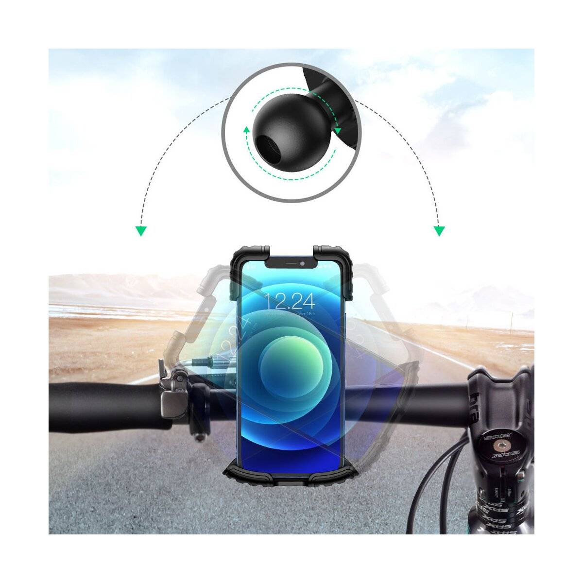 Ugreen Universal Fahrrad Handyhalter für Fahrrad Motorrad Lenker LP494 schwarz